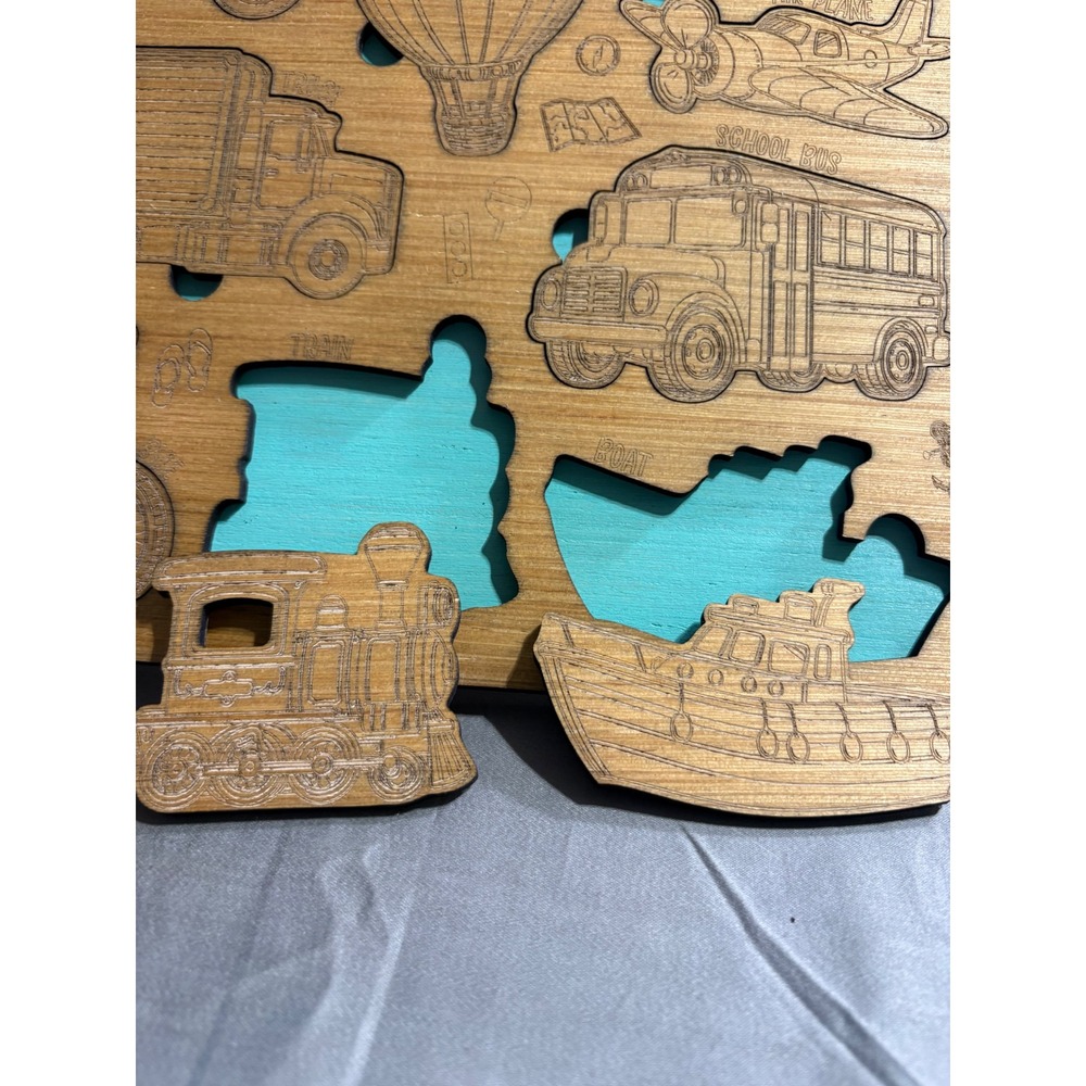 Travel Around‎ Wooden Transportation Chunky Puzzle Kids Vehicle Educational Toy - Picture 2 of 2